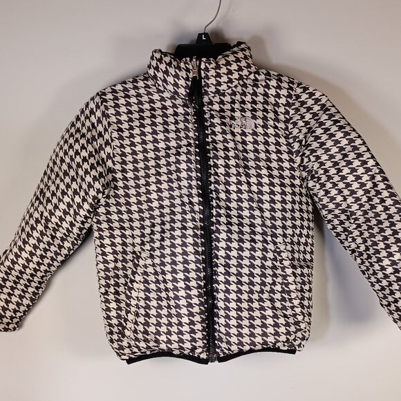 The North Face 550 Goose Down Reversible Puffer Jacket Girl Size 7/8 Minor Stain - Picture 1 of 13